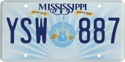 MS license plate YSW887