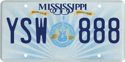 MS license plate YSW888