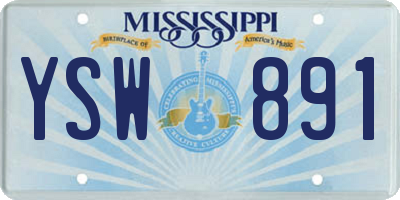 MS license plate YSW891