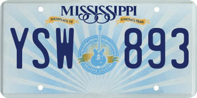 MS license plate YSW893