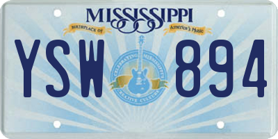 MS license plate YSW894