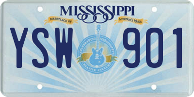 MS license plate YSW901