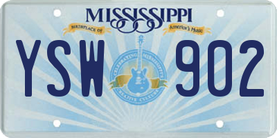 MS license plate YSW902