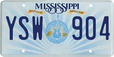 MS license plate YSW904