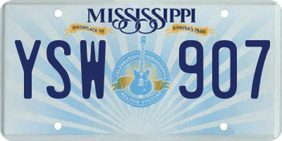 MS license plate YSW907