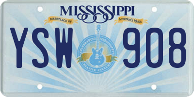 MS license plate YSW908