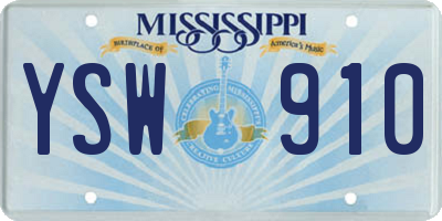 MS license plate YSW910