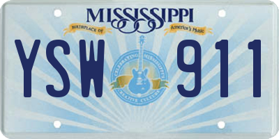 MS license plate YSW911