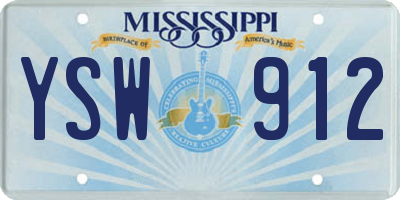 MS license plate YSW912