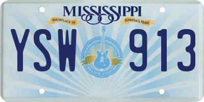 MS license plate YSW913