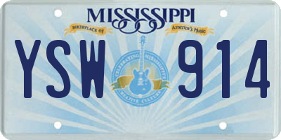 MS license plate YSW914