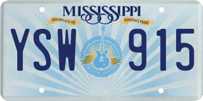 MS license plate YSW915