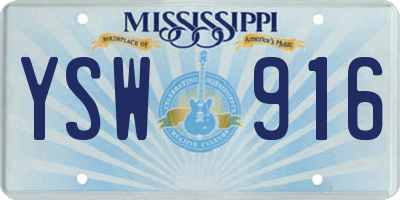 MS license plate YSW916