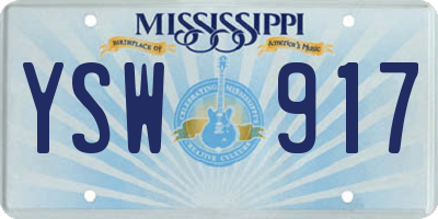 MS license plate YSW917