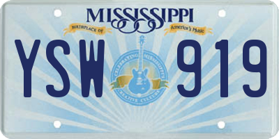 MS license plate YSW919