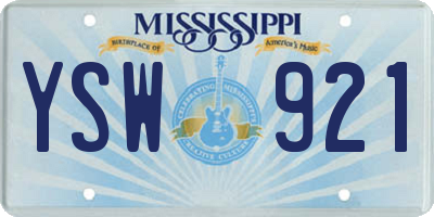 MS license plate YSW921
