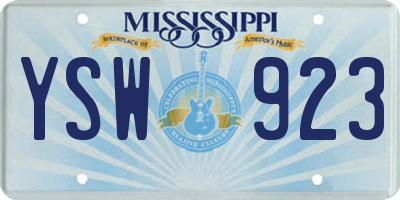 MS license plate YSW923