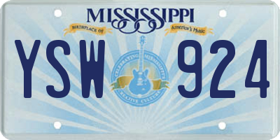 MS license plate YSW924