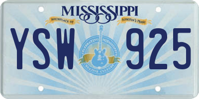 MS license plate YSW925