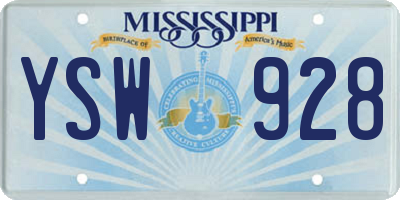 MS license plate YSW928