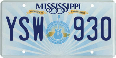 MS license plate YSW930