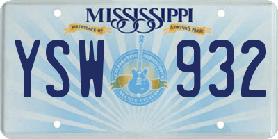 MS license plate YSW932