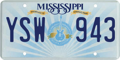 MS license plate YSW943