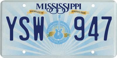 MS license plate YSW947