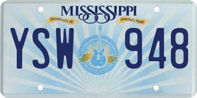 MS license plate YSW948