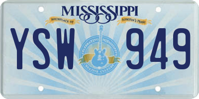 MS license plate YSW949