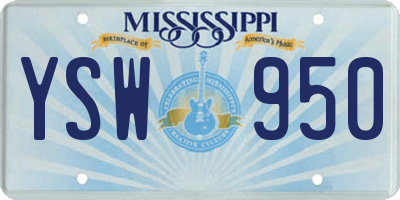 MS license plate YSW950