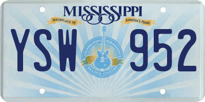 MS license plate YSW952