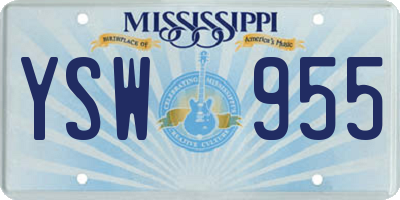 MS license plate YSW955
