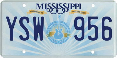 MS license plate YSW956