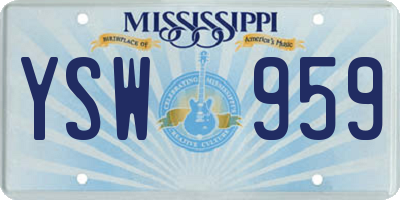 MS license plate YSW959