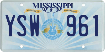 MS license plate YSW961
