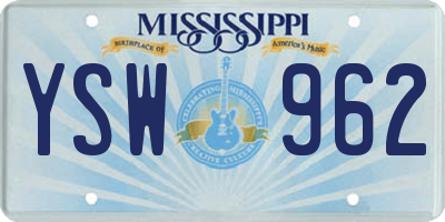 MS license plate YSW962