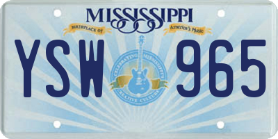 MS license plate YSW965