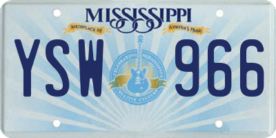 MS license plate YSW966