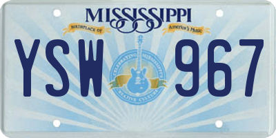 MS license plate YSW967