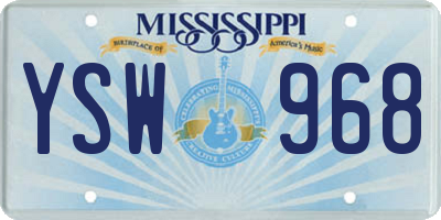 MS license plate YSW968