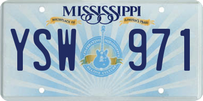 MS license plate YSW971