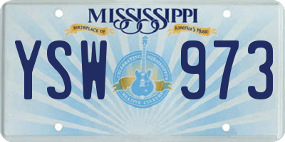 MS license plate YSW973