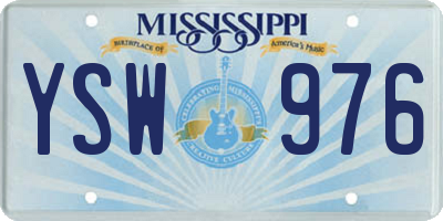 MS license plate YSW976