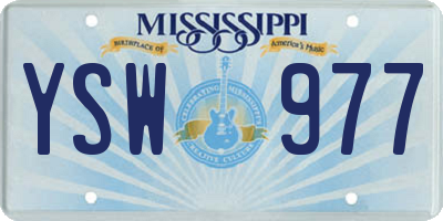 MS license plate YSW977