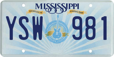 MS license plate YSW981