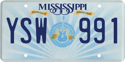 MS license plate YSW991