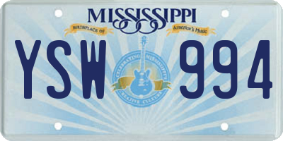 MS license plate YSW994