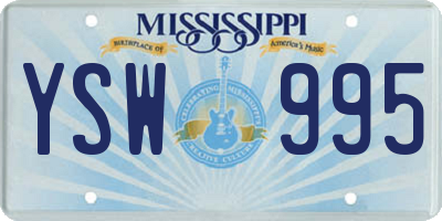 MS license plate YSW995