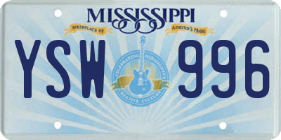 MS license plate YSW996